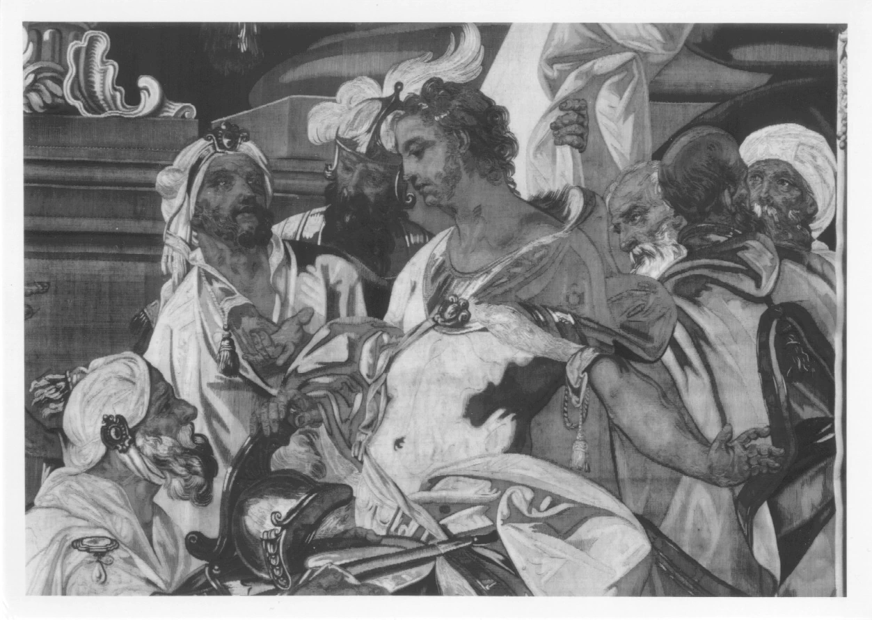 Arazzo - Annibale giovinetto giura odio ai Romani, Musei Reali, Palazzo Reale, Torino, dettag